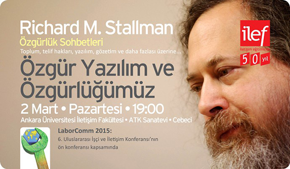 Özgür yazılım aktivisti Richard Stallman İLEF’e geliyor
